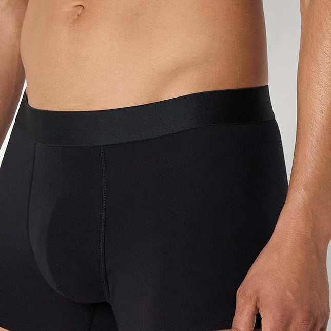 Amazon Essentials Men's Cotton Jersey Boxer Shorts Underwear, Pack of 5, Black, Large
