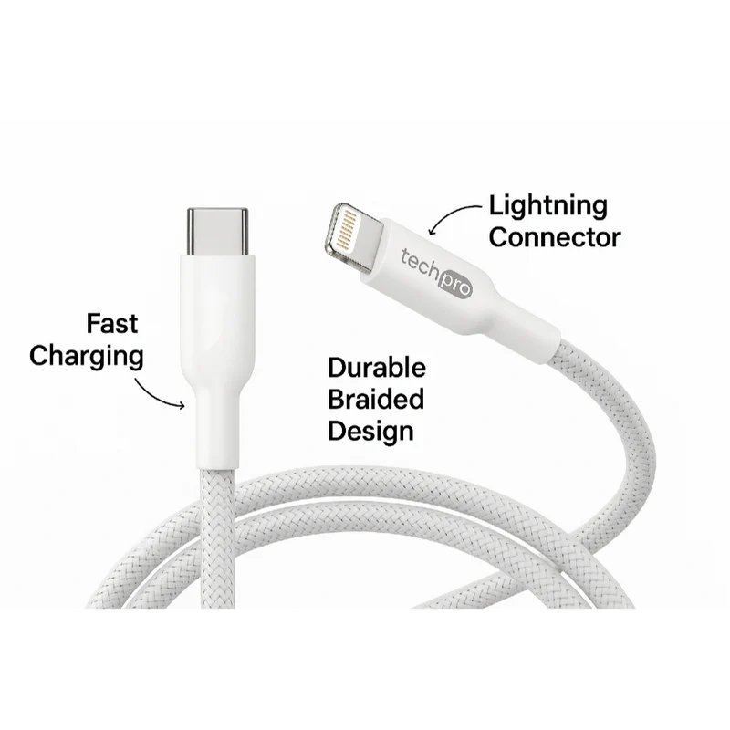 3ft USB C to Lightning cable braided in Retail Box