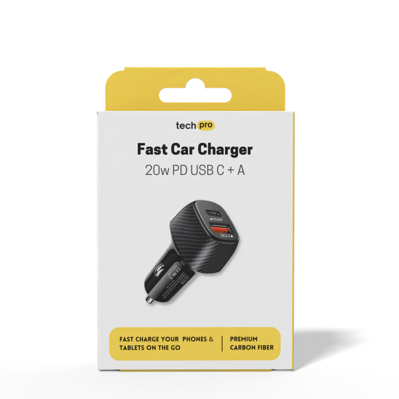 20w PD USB C + A Fast Car Charger in Retail Box