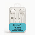 USB-C earbuds with volume control & mic