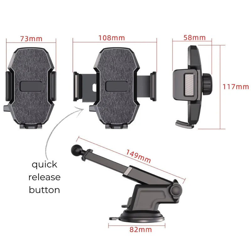 Car Dashboard Phone Mount 360 Extendable