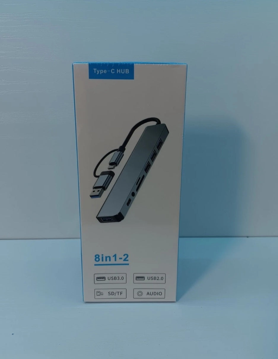 USB C Hub, USB 3.0 Hub, 8-in-1 Aluminum